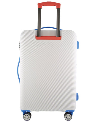 Hard Shell Luggage GAP 31MB WHITE+MT018 GAP MEDIUM White Hard Shell with Mini Beauty Case Set + Assorted Leather Tag