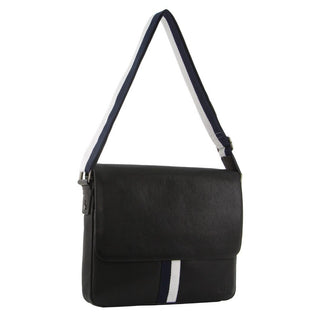 Crossbody Bag Black / Leather GAP 16 BLK GAP Men's Leather Cross-Body Laptop Bag in Black