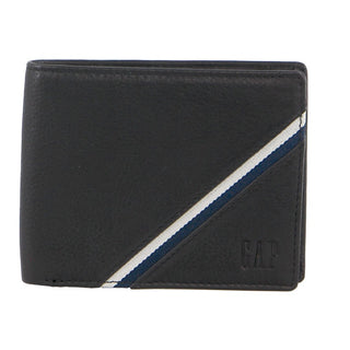 BI-Fold Wallet Black / Leather GAP 18 BLK GAP Men's Leather Slimline Bi-Fold Wallet in Black