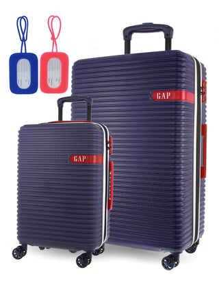 Hard Shell Luggage GAP 30LC NAVY+MT018 GAP Navy Hard Shell LARGE and CABIN 2-Piece Set + Luggage Tag