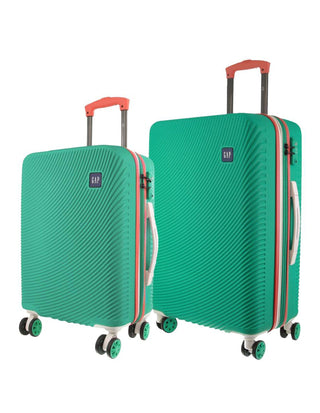 Hard Shell Luggage Turquoise / Polycarbonate (PC) GAP 31LC TURQUOISE GAP Stripe Hard Shell Large and Cabin Bundle 2-Piece Set in Turquoise
