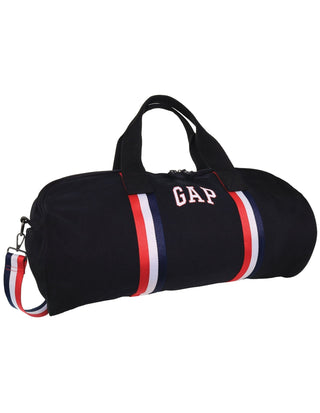 Duffel Bag Black/Stripe / Canvas GAP 26 BLK/STRIPE GAP Unisex Canvas Overnighter/Barrell Bag in Black-Stripe
