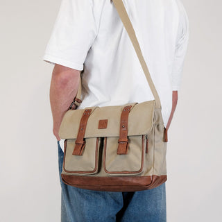 Messenger Bag Khaki / Canvas GAP 23 KHAKI GAP Unisex Canvas Satchel in Khaki