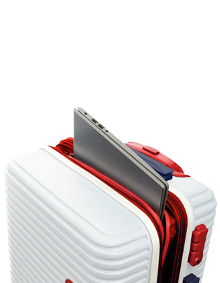 Hard Shell Luggage GAP 30LC WHITE+MT018 GAP White Hard Shell LARGE and CABIN 2-Piece Set + Luggage Tag