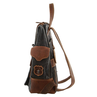 Backpack Cognac / Leather JACK 6 COGN Jack's Inn Panama Canvas and Leather Backpack in Cognac