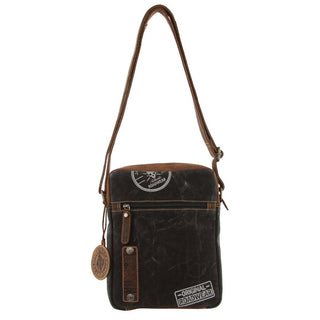 Crossbody Bag Cognac / Leather JACK 7 COGN Jack's Inn Panama Canvas and Leather Small Crossbody Bag in Cognac