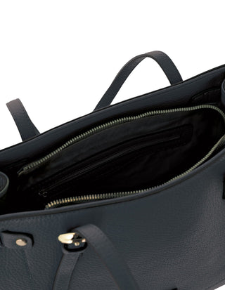 Shoulder Bag Black / Vegan Leather PV 4062 BLACK Milleni Fashion Tote Bag in Black