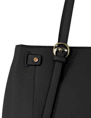 Shoulder Bag Black / Vegan Leather PV 4062 BLACK Milleni Fashion Tote Bag in Black