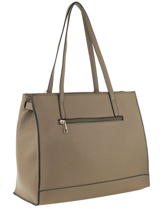 Shoulder Bag Mocha / Vegan Leather PV 4062 MOCHA Milleni Fashion Tote Bag in Mocha