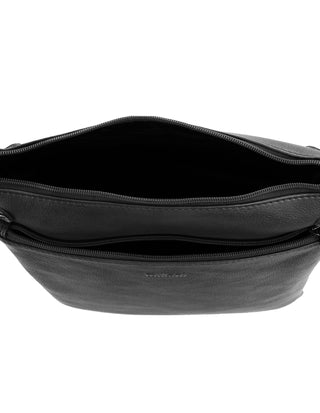 Crossbody Bag Black / Leather NL 4158 BLK Milleni Genuine Leather Bag in Black