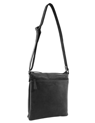 Crossbody Bag Black / Leather NL 4158 BLK Milleni Genuine Leather Bag in Black