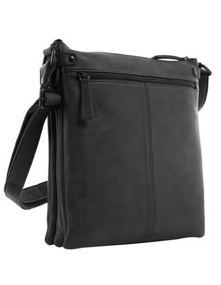 Crossbody Bag Black / Leather NL 4158 BLK Milleni Genuine Leather Bag in Black