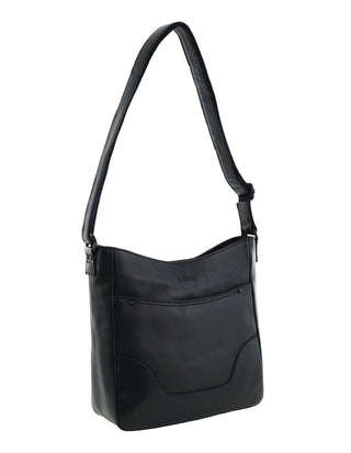 Crossbody Bag Black / Leather NL 3997 BLK Milleni Genuine Leather Chic Ladies Crossbody Bag in Black