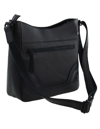 Crossbody Bag Black / Leather NL 3997 BLK Milleni Genuine Leather Chic Ladies Crossbody Bag in Black