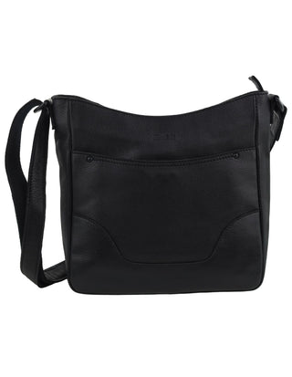 Crossbody Bag Black / Leather NL 3997 BLK Milleni Genuine Leather Chic Ladies Crossbody Bag in Black