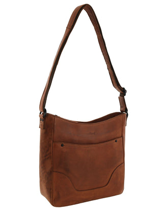 Crossbody Bag Cognac / Leather NL 3997 COGN Milleni Genuine Leather Chic Ladies Crossbody Bag in Cognac