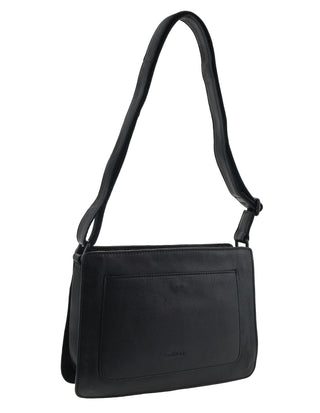 Crossbody Bag Black / Leather NL 3985 BLK Milleni Genuine Leather Classy Ladies Crossbody Bag in Black