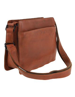 Crossbody Bag Cognac / Leather NL 3985 COGN Milleni Genuine Leather Classy Ladies Crossbody Bag in Cognac