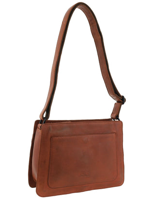 Crossbody Bag Cognac / Leather NL 3985 COGN Milleni Genuine Leather Classy Ladies Crossbody Bag in Cognac