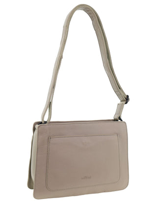 Crossbody Bag Taupe / Leather NL 3985 TAUP Milleni Genuine Leather Classy Ladies Crossbody Bag in Taupe