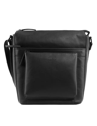 Crossbody Bag Black / Leather NL 4157 BLK Milleni Genuine Leather Crossbody Bag in Black