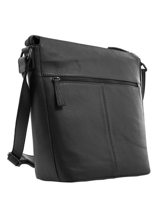 Crossbody Bag Black / Leather NL 4157 BLK Milleni Genuine Leather Crossbody Bag in Black