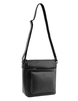 Crossbody Bag Black / Leather NL 4157 BLK Milleni Genuine Leather Crossbody Bag in Black