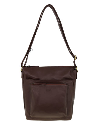 Crossbody Bag Chocolate / Leather NL 4157 CHOC Milleni Genuine Leather Crossbody Bag in Chocolate