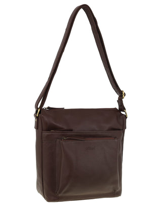 Crossbody Bag Chocolate / Leather NL 4157 CHOC Milleni Genuine Leather Crossbody Bag in Chocolate