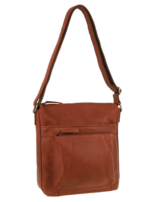 Crossbody Bag Cognac / Leather NL 4157 COGN Milleni Genuine Leather Crossbody Bag in Cognac