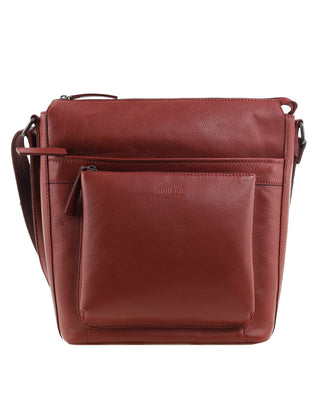 Crossbody Bag Red / Leather NL 4157 RED Milleni Genuine Leather Crossbody Bag in Red