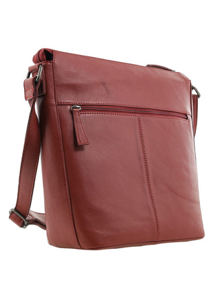 Crossbody Bag Red / Leather NL 4157 RED Milleni Genuine Leather Crossbody Bag in Red
