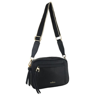 Crossbody bag Black / Vegan Leather PV 3928 BLK Milleni Ladies Fashion Crossbody Bag in Black