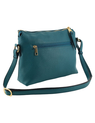 Crossbody bag Green / Vegan Leather PV 3933 GRN Milleni Ladies Fashion Crossbody Bag with Internal Pocket in Green