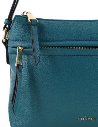 Crossbody bag Green / Vegan Leather PV 3933 GRN Milleni Ladies Fashion Crossbody Bag with Internal Pocket in Green