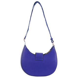 Crossbody Bag Blue / Vegan Leather PV 3541 BLUE Milleni Ladies Fashion Crossbody Bag with Webbing Strap in Blue