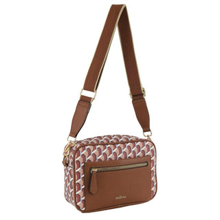 Crossbody Bag Brown / Vegan Leather NC 3936 BRN Milleni Ladies Fashion Geometric Crossbody Bag in Brown