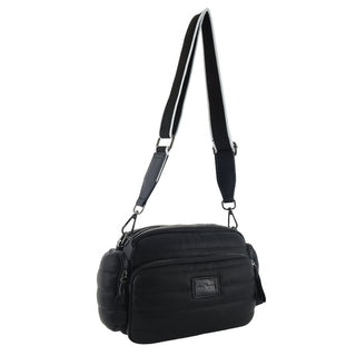 Crossbody bag Black / Vegan Leather PV 3930 BLK Milleni Ladies Fashion Puffer Crossbody Bag in Black