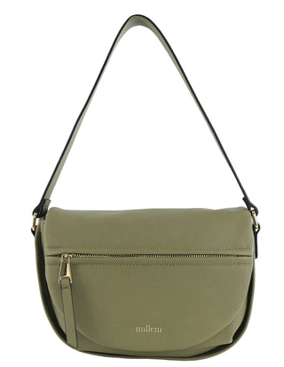 Handbag/Tote Bag Green / Vegan Leather PV 3932 GRN Milleni Ladies Fashion Trendy Flap-Over Hobo Bag in Green