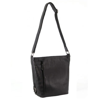 Crossbody Bag Black / Leather NL 9801 BLK Milleni Ladies Genuine Leather Crossbody Bag in Black