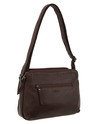 Crossbody Bag Chocolate / Leather NL 10768 CHOC Milleni Ladies Genuine Leather Crossbody Bag in Chocolate