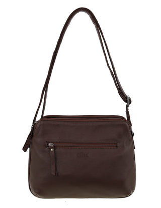 Crossbody Bag Chocolate / Leather NL 10768 CHOC Milleni Ladies Genuine Leather Crossbody Bag in Chocolate