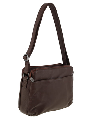 Crossbody Bag Chocolate / Leather NL 10768 CHOC Milleni Ladies Genuine Leather Crossbody Bag in Chocolate