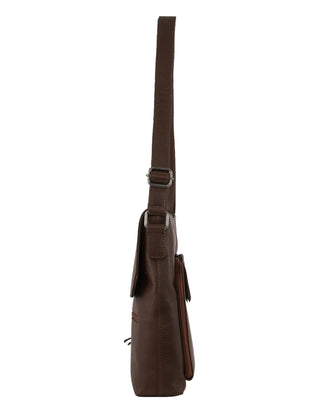 Crossbody Bag Chocolate / Leather NL 9470 CHOC Milleni Ladies Genuine Leather Crossbody Bag in Chocolate