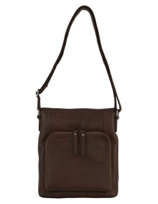 Crossbody Bag Chocolate / Leather NL 9470 CHOC Milleni Ladies Genuine Leather Crossbody Bag in Chocolate