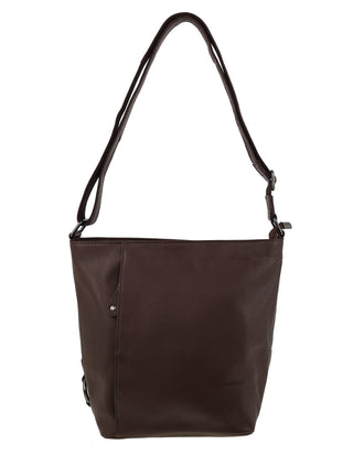 Crossbody Bag Chocolate / Leather NL 9801 CHOC Milleni Ladies Genuine Leather Crossbody Bag in Chocolate