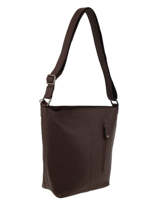 Crossbody Bag Chocolate / Leather NL 9801 CHOC Milleni Ladies Genuine Leather Crossbody Bag in Chocolate