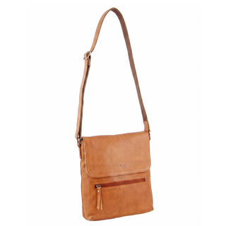 Crossbody Bag Cognac / Leather NL 9470 COGN Milleni Ladies Genuine Leather Crossbody Bag in Cognac