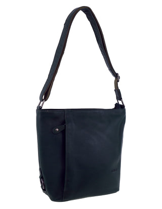 Crossbody Bag Navy / Leather NL 9801 NVY Milleni Ladies Genuine Leather Crossbody Bag in Navy
