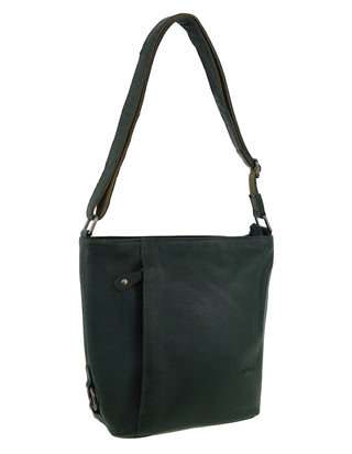 Crossbody Bag Olive Navy / Leather NL 9801 OLIVE GRN Milleni Ladies Genuine Leather Crossbody Bag in Olive Green